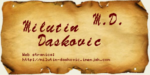 Milutin Dašković vizit kartica
